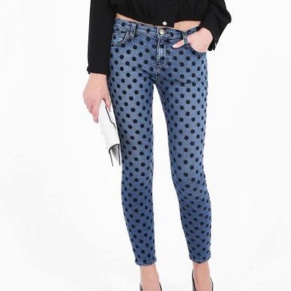 Current/Elliott Denim - Current Elliot polka dot skinny jeans Sz 27